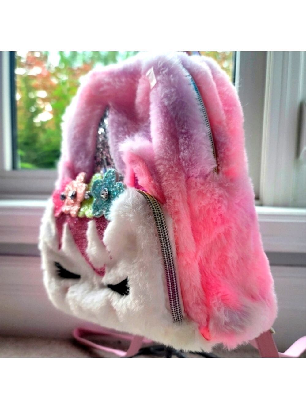 OMG Accessories Miss Gwen Tie Dye Floral Crown Plush Mini Backpack